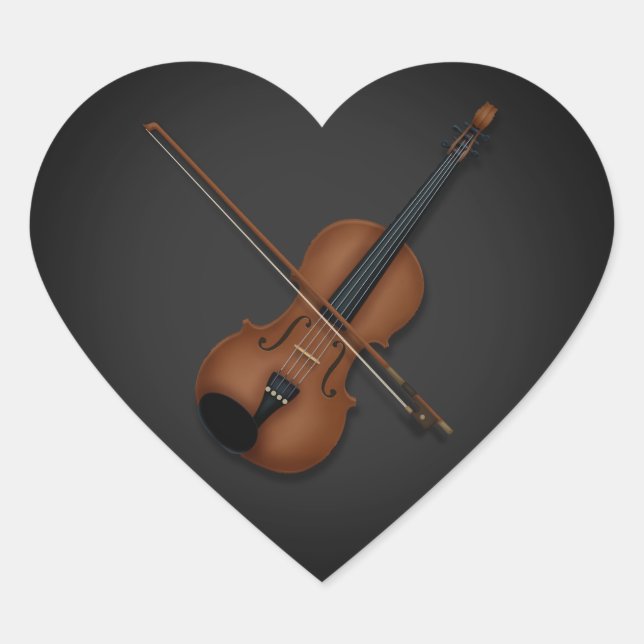 Sticker Cœur J'ai le coeur du violon charmant musique classique (Devant)