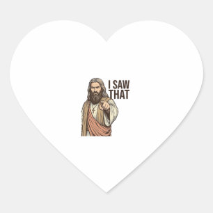 Sticker Cœur J'ai vu ce pointage religieux vintage gravure Sh