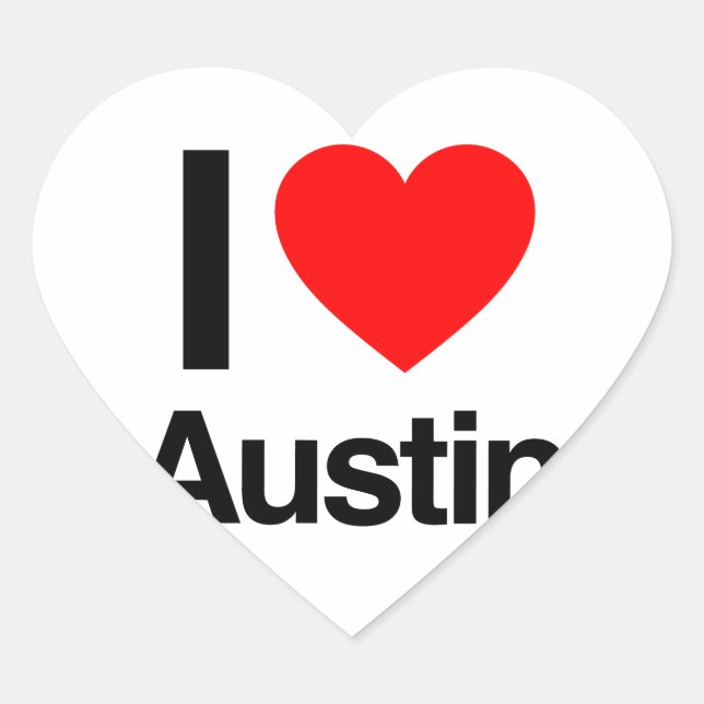Sticker Cœur j'aime austin (Devant)