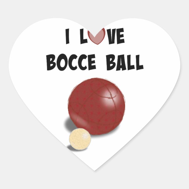 Sticker Cœur J'Aime Bocce Ball (Devant)