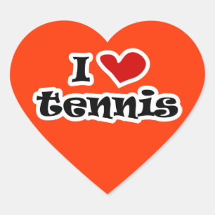 Sticker Cœur J'aime collant de tennis - forme du coeur