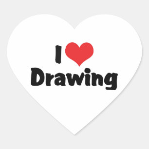 Sticker Cœur J'aime Dessin de Coeur - Artistes & Illustrateur