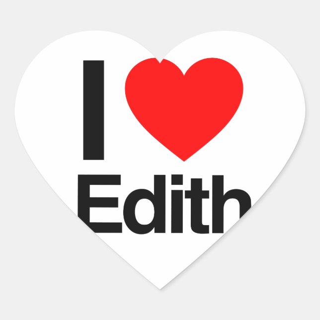 Sticker Cœur j'aime edith (Devant)