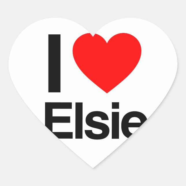 Sticker Cœur j'aime elsie (Devant)