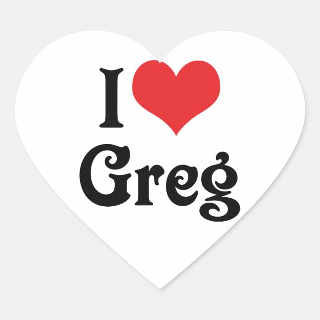 Sticker Cœur J'aime Greg (Devant)