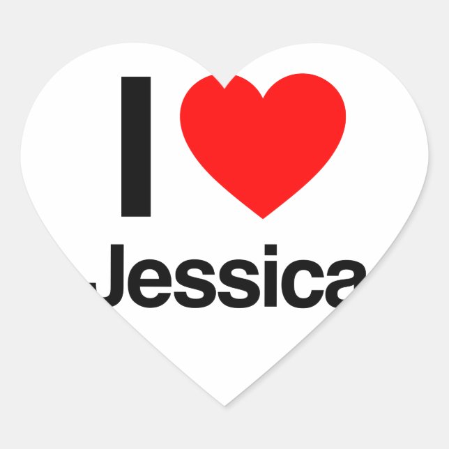 Sticker Cœur j'aime jessica (Devant)