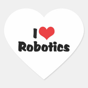 Sticker Cœur J'aime la robotique du cœur - Amoureux des robots