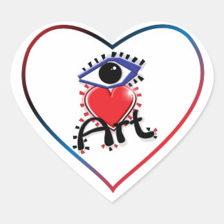 STICKER CŒUR J'AIME L'ART