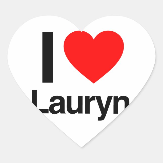Sticker Cœur j'aime lauryn (Devant)