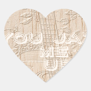 Sticker Cœur J'aime le bois brun Hakuna Matata