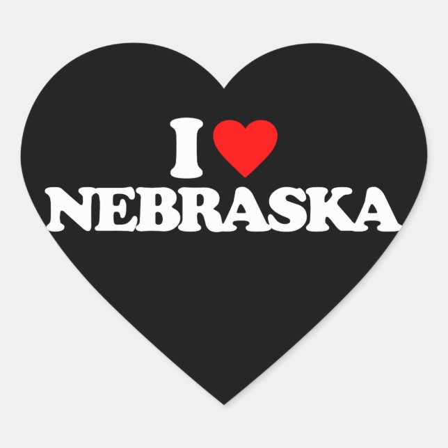 STICKER CŒUR J'AIME LE NÉBRASKA (Devant)