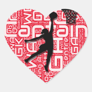 Sticker Cœur J'aime le Netball