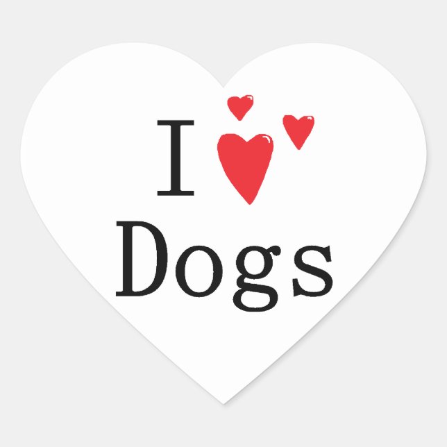 Sticker Cœur J'aime les chiens (Devant)