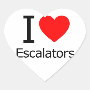 Sticker Cœur J'aime les escalators