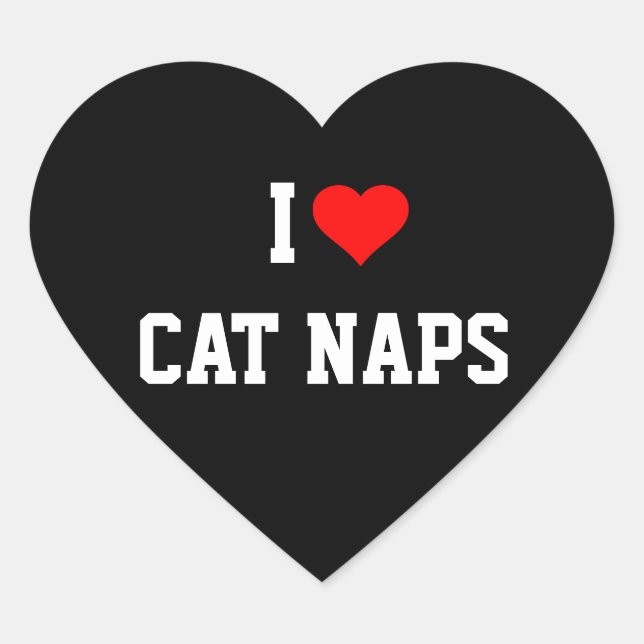 STICKER CŒUR J'AIME LES NAPS CAT (Devant)