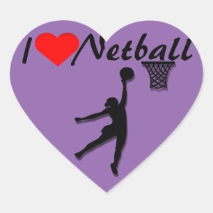 Sticker Cœur J'aime l'image de netball