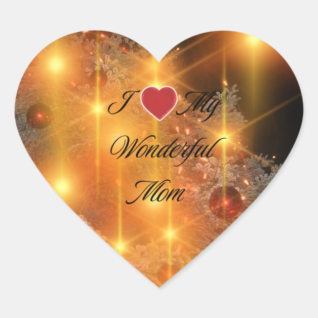 Sticker Cœur J'Aime Ma Merveilleuse Maman (Devant)