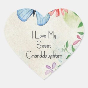 Sticker Cœur J'Aime Ma Petite-Fille Douce,