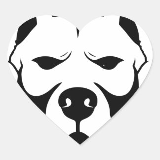 Sticker Cœur J'AIME MA race de chien de PITBULL de PITBULL