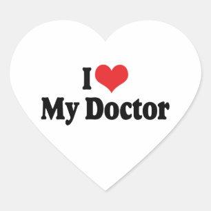 Sticker Cœur J'aime mon docteur de tout mon cœur
