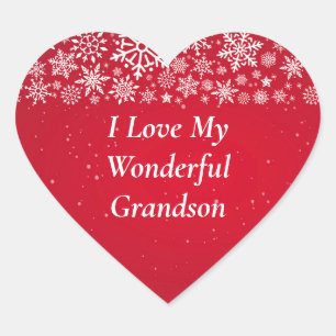 Sticker Cœur J'Aime Mon merveilleux petit-fils