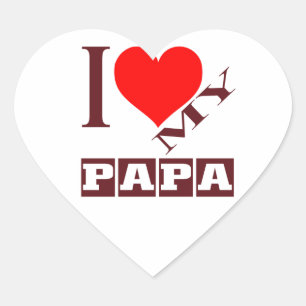 Sticker Cœur j'aime mon papa