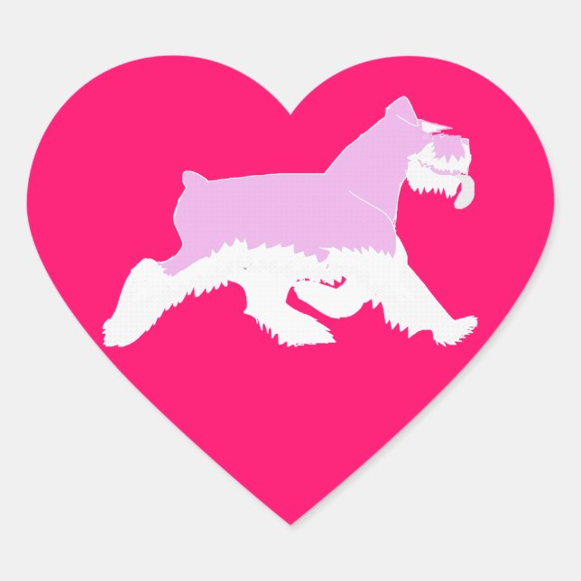 Sticker Cœur J'aime mon Schnauzer -Sticker (Devant)