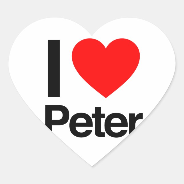 Sticker Cœur j'aime peter (Devant)
