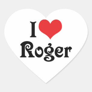 Sticker Cœur J'aime Roger