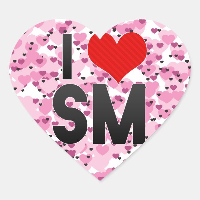 Sticker Cœur J'aime SM (Devant)