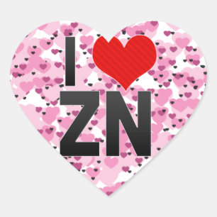 Sticker Cœur J'aime ZN