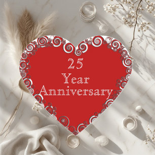 Sticker Cœur Jalon romantique moderne du 25e anniversaire de ma