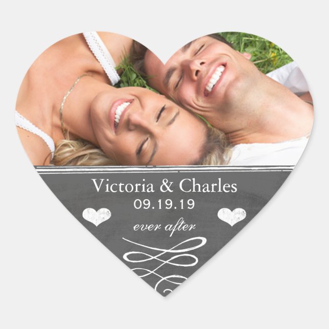Sticker Cœur Jamais après le mariage du tableau de bord Enregis (Devant)