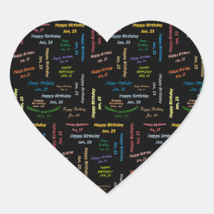 Sticker Cœur Janvier, 23 Anniversaire