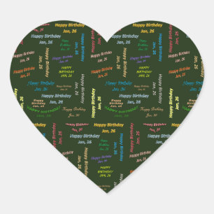 Sticker Cœur Janvier, 26 Anniversaire