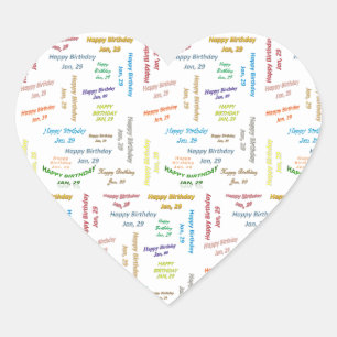 Sticker Cœur Janvier, 29 Anniversaire