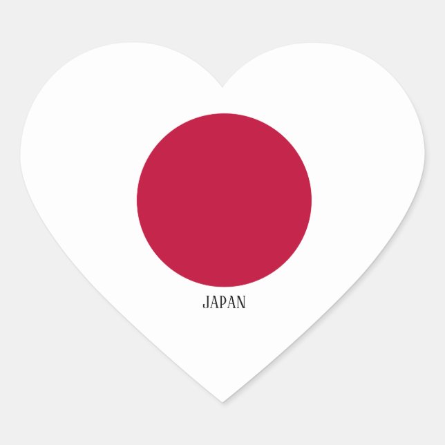 Sticker Cœur Japon Drapeau splendide patriotique (Devant)