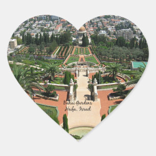 Sticker Cœur Jardins Bahai à Haïfa, Israël