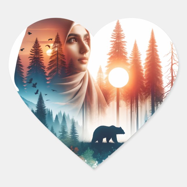 Sticker Cœur Je choisis l'ours (Devant)