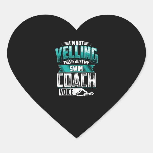 Sticker Cœur Je Ne Joue Pas Swim Coach Voix Amusante Natation (Devant)
