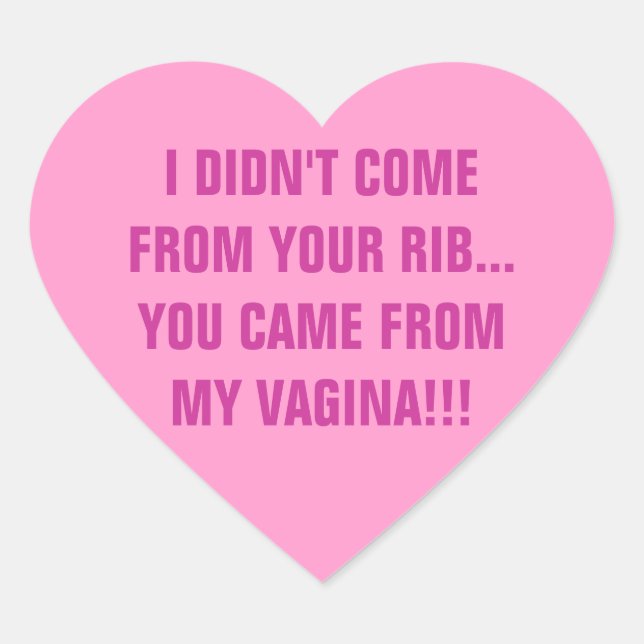 STICKER CŒUR JE NE SUIS PAS VENU DE TON RIB (Devant)