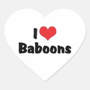 Sticker Cœur Je suis amoureux des babouins au cœur
