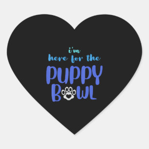 Sticker Cœur Je suis ici pour le bol de chiot drôle mignon Amou