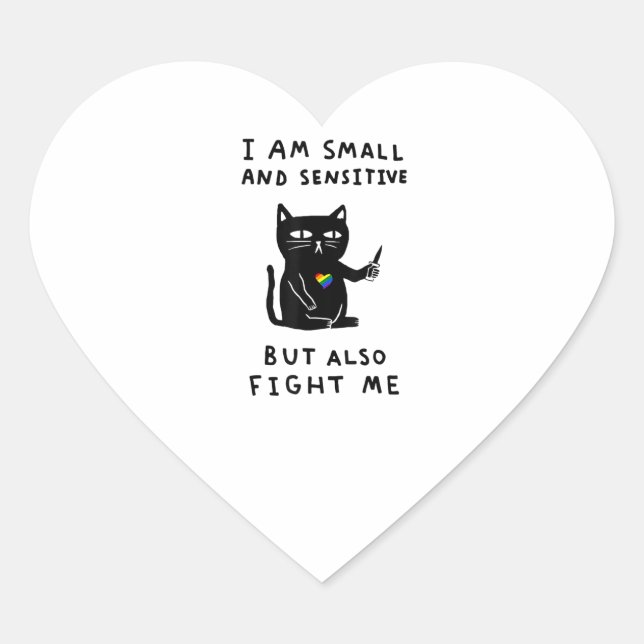 Sticker Cœur je suis petite et sensible, mais aussi me combattr (Devant)