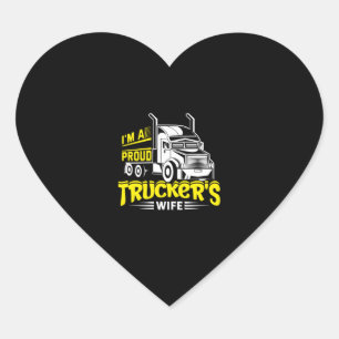 Sticker Cœur Je suis une fière épouse de camionneurs