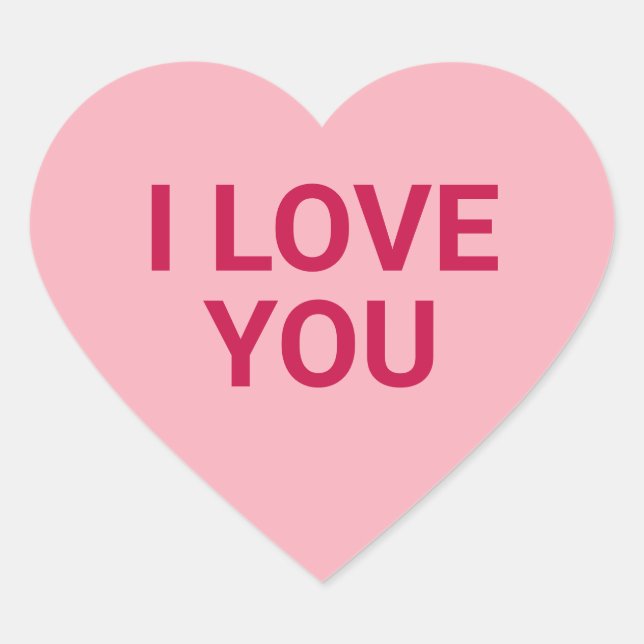 Sticker Cœur Je t'aime conversation de la Saint Valentin rose (Devant)