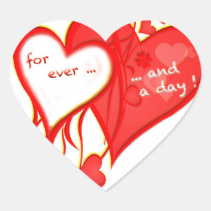 STICKER CŒUR JE T'AIME POUR TOUJOURS ET UN COEUR DE JOUR