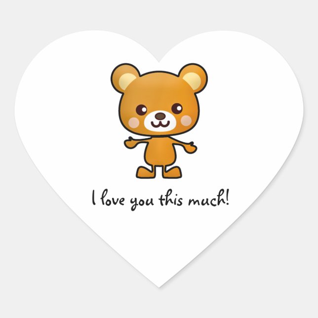 Sticker Cœur Je T'Aime Tant D'Ours (Devant)