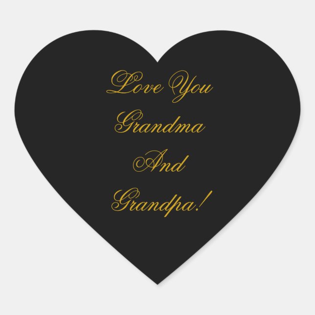 STICKER CŒUR JE VOUS AIME GRAND-MÈRE, GRANDPA. (Devant)