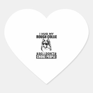 Sticker Cœur J'Embrasse Mon Collie Brutal Pour Ne Pas Choquer L